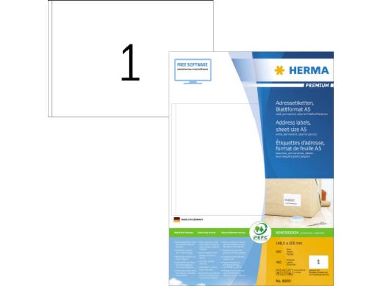 Etiket Herma 8690 148.5x205mm premium wit 400stuks
