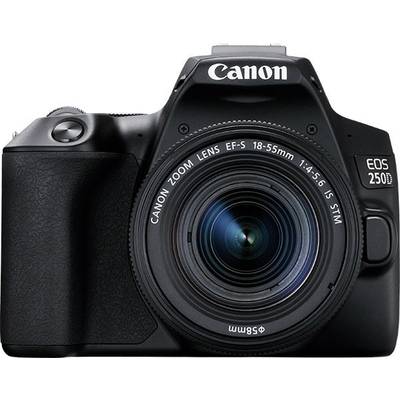 Canon EOS 250 D Digitale spiegelreflexcamera Incl. EF-S 18-55 mm IS lens 25.80 Mpix Zwart 4K video, Bluetooth, Draai- en