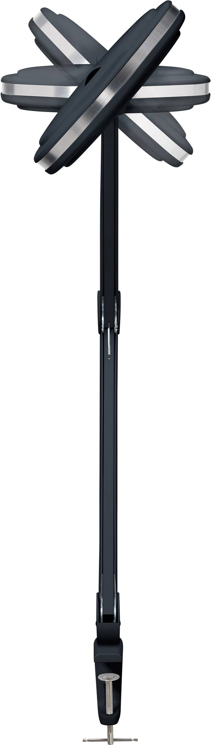 Zwart opvouwbaar pendel in cirkelvormige beweging.