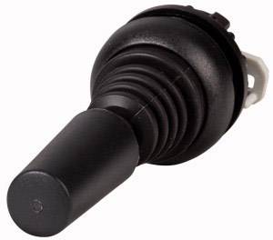 'Spelvrije joystick met grijze voet en flexibele zwarte handgreep, geschikt voor nauwkeurige besturing in machines of apparaten.'
