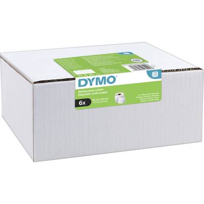 DYMO Rol met etiketten 2093094 2093094 57 x 32 mm Papier Wit 6000 stuk(s) Permanent Universele etiketten 