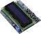 Een Arduino-shield met een zwart LCD-scherm en meerdere knoppen, geschikt voor elektronische projecten waarbij informatie kan worden weergegeven.