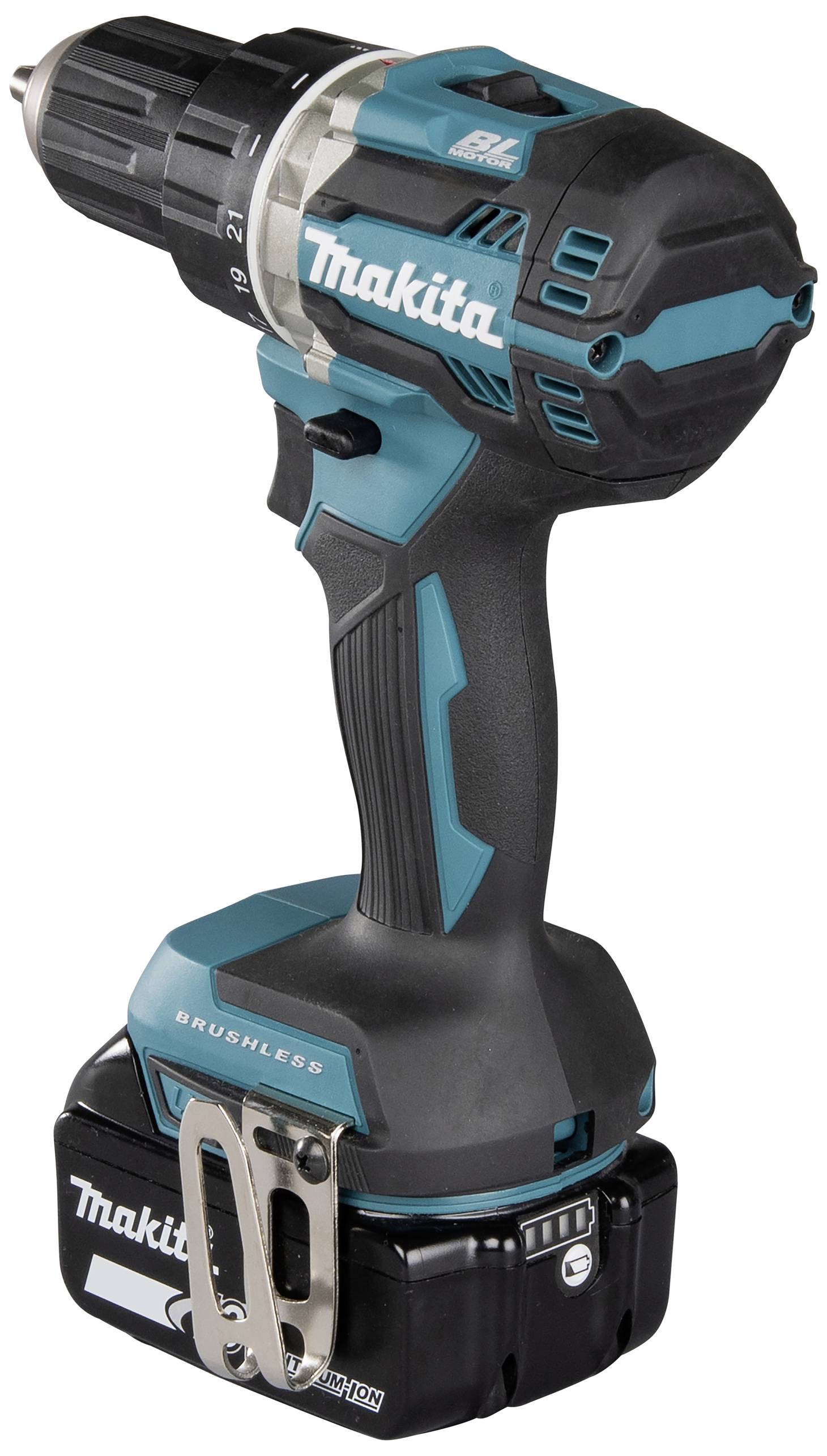 Accuschroevendraaier in zwart en turkoois, met robuuste behuizing en ergonomische handgreep. Geschikt voor veelzijdige boor- en schroefwerkzaamheden.