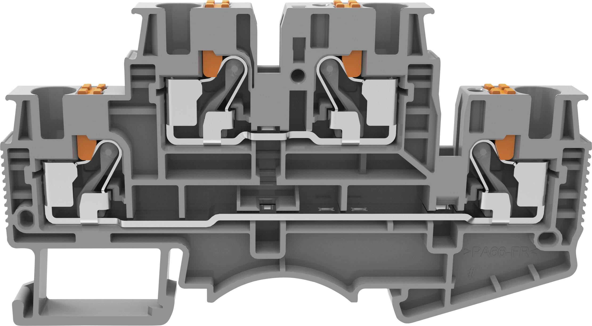 Degson DSKK4-01P-11-00-A(H) Doorgangsklem 2-etages Push-In-klem Grijs 1 stuk(s) Piece
