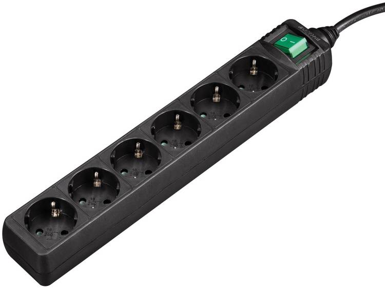 Hama Distribution Panel 6 Sockets With Switch Black 1.4 M