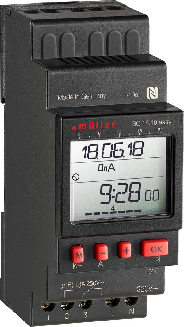 Müller SC 18.10 easy 12V ACDC DIN-rail schakelklok Digitaal 12 V/DC, 12 V/AC 4000 W