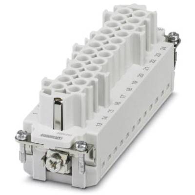 'Afbeelding van een witte connector met 24 aansluitingen en schroeven in de hoeken. De nummers 1 tot 24 zijn naast de aansluitingen vermeld.'