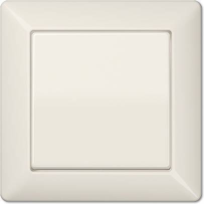 Beige lichtschakelaar met een gladde oppervlakte voor een witte achtergrond.