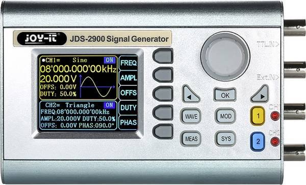 Joy-it JDS2915 Accu-functiegenerator, Functiegenerator  15 MHz - 0.01 µHz 2-kanaals