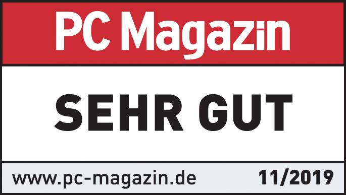 'PC Magazin' onderscheiding met beoordeling 'ZEER GOED', www.pc-magazin.de, editie 11/2019.