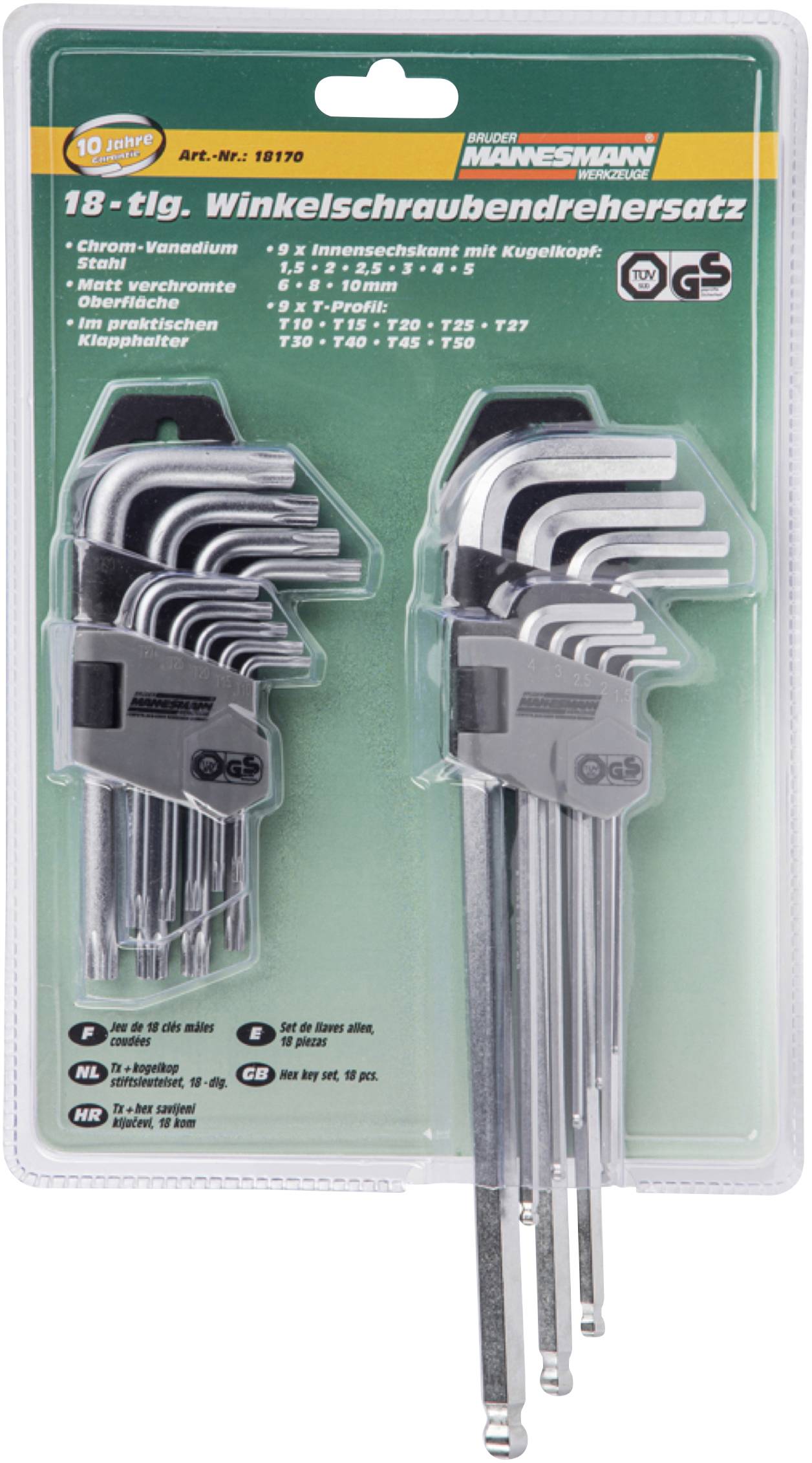 Brüder Mannesmann Haakse schroevendraaierset 18-delig | Conrad.nl