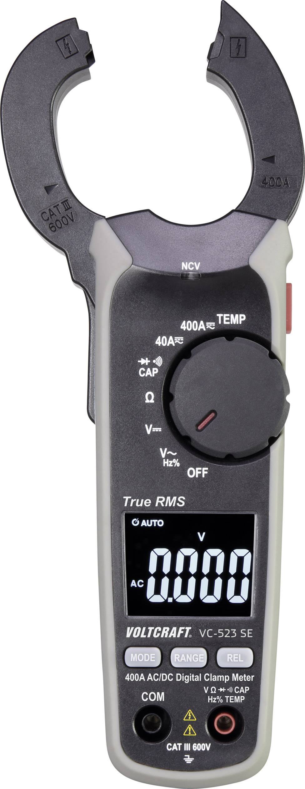 VOLTCRAFT VC-10697890 Stroomtang Digitaal CAT III 600 V Weergave (counts): 4000-7