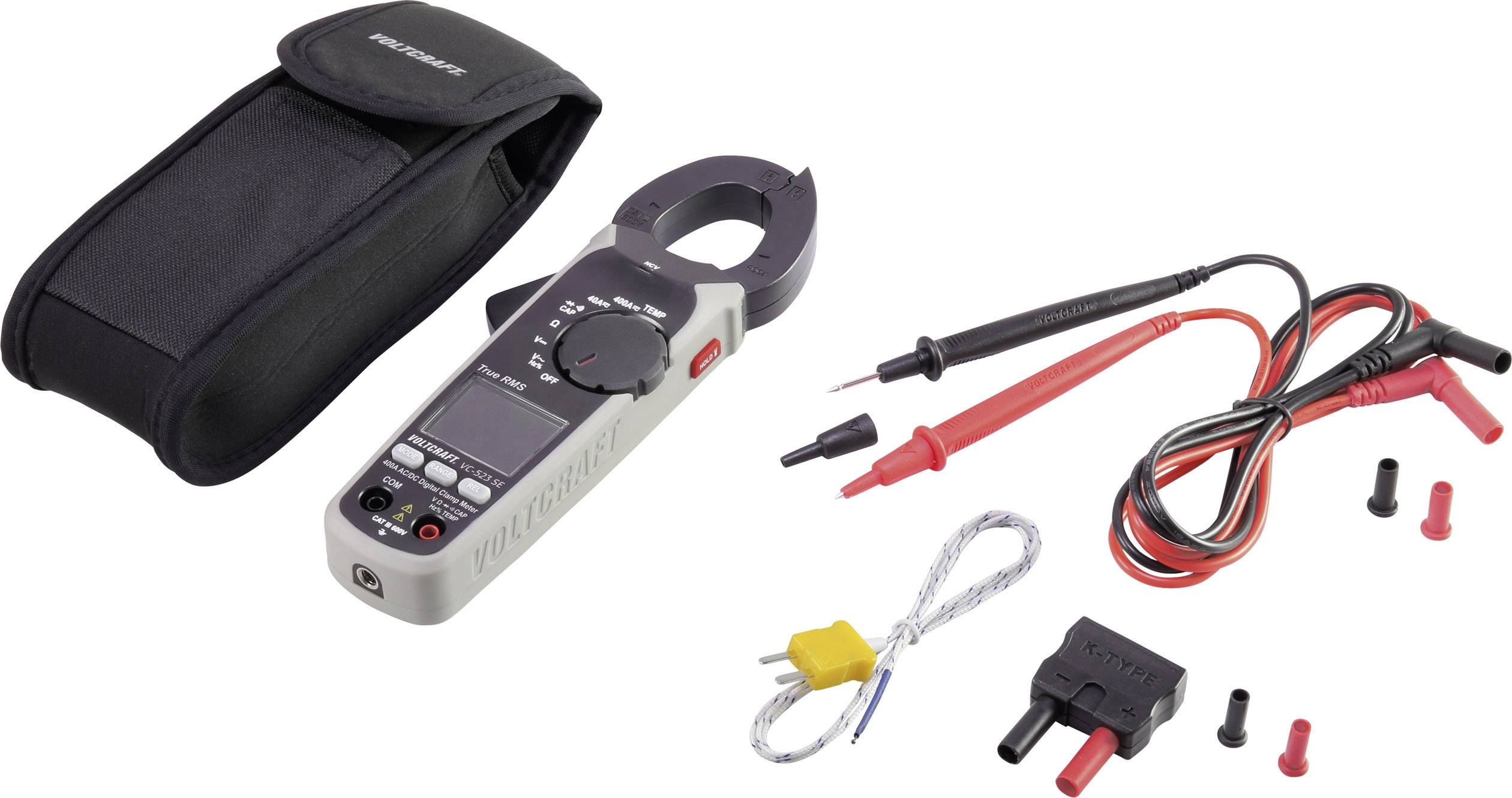 VOLTCRAFT VC-10697890 Stroomtang Digitaal CAT III 600 V Weergave (counts): 4000-8