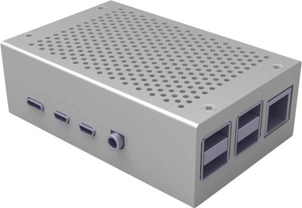 Joy-it rb-alucasep4+01 SBC-behuizing Raspberry Pi® Aluminium Zilver-1