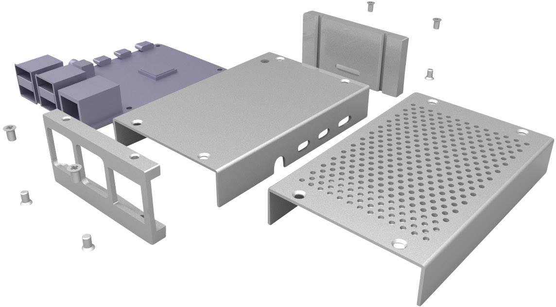 Joy-it rb-alucasep4+01 SBC-behuizing Raspberry Pi® Aluminium Zilver-4