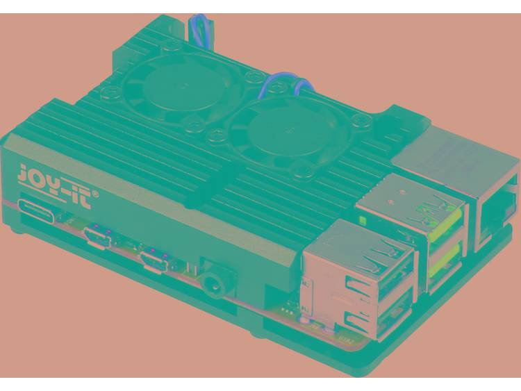 Joy-it Armor Case BLOCK ACTIVE SBC-behuizing Geschikt voor: Raspberry Pi Incl. actieve koeler Zwart