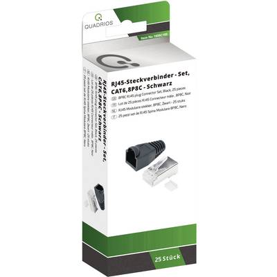 RJ45-connectoren-set, CAT6, 8P8C - Zwart, 25 stuks