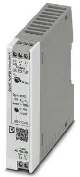 Een grijze, rechthoekige elektronische apparaat met meerdere aansluitingen en opschriften, waarschijnlijk een industrieel component.
