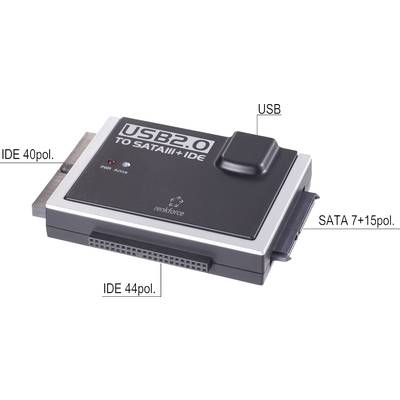 Renkforce USB 2.0, USB-C Converter [1x USB-B 2.0 stekker - 1x IDE-stekker 40-polig, IDE-stekker 44-polig, SATA-combi-ste kopen