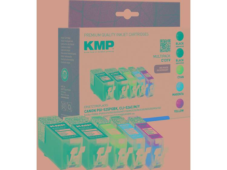 KMP Inkt vervangt Canon PGI-525, CLI-526 Compatibel Combipack Zwart, Cyaan, Magenta, Geel C131V 1513