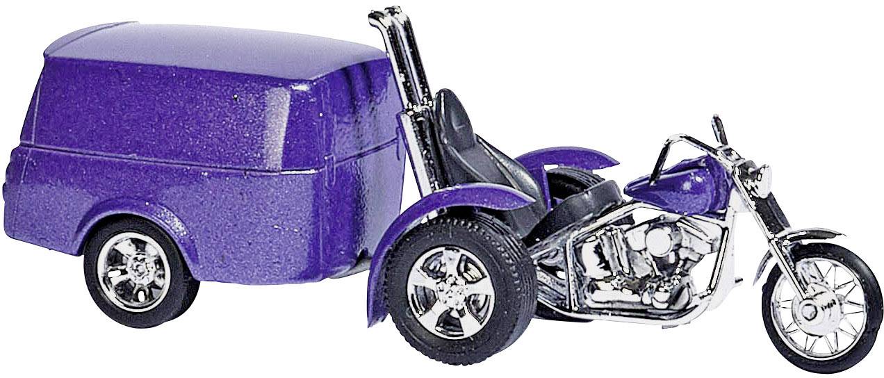 Busch 1152 H0 Motorfiets Trike met aanhanger-1
