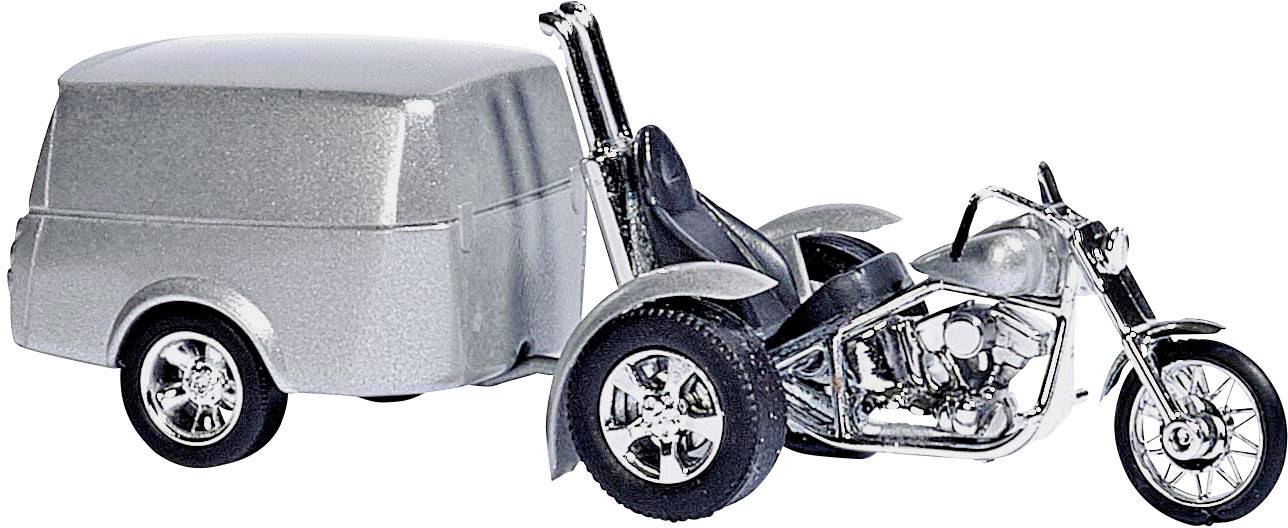 Busch 1152 H0 Motorfiets Trike met aanhanger-2