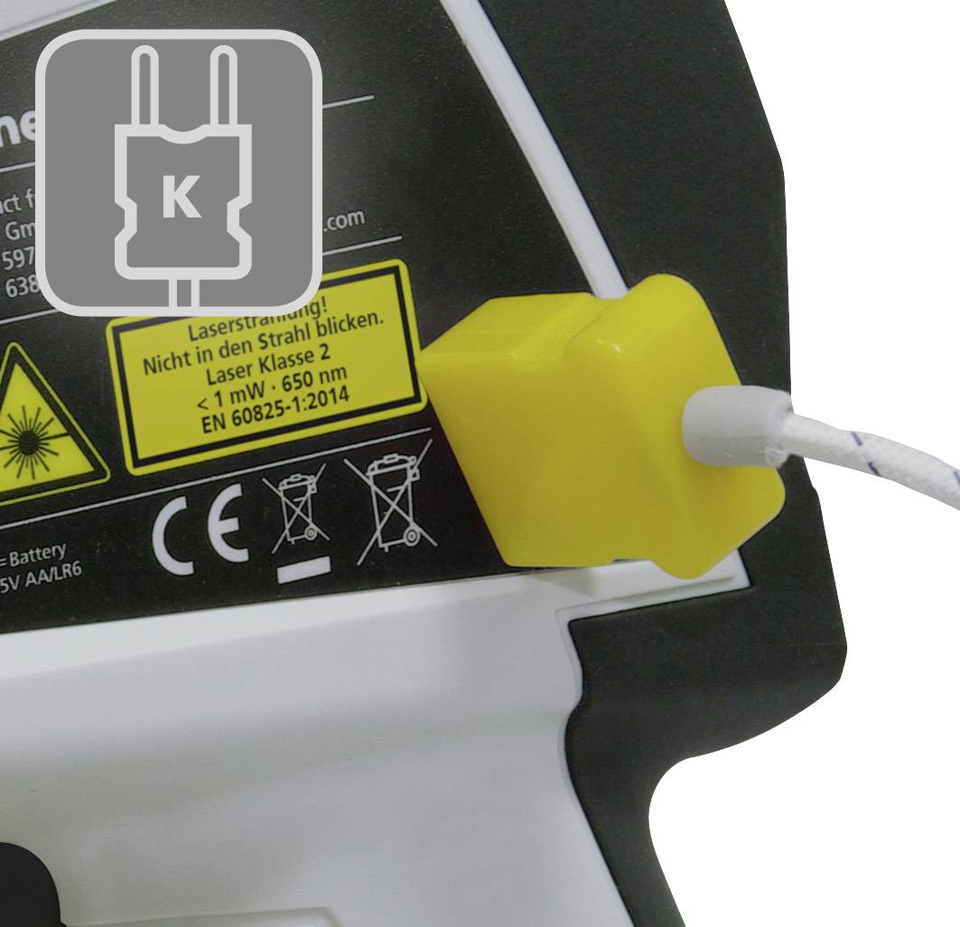 Waarschuwing op een elektronisch apparaat: 'Laserstraling! Niet in de straal kijken. Laserklasse 2'.