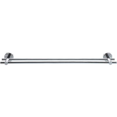 Metalen handdoekhouder met twee parallel lopende stangen, geschikt voor wandmontage.