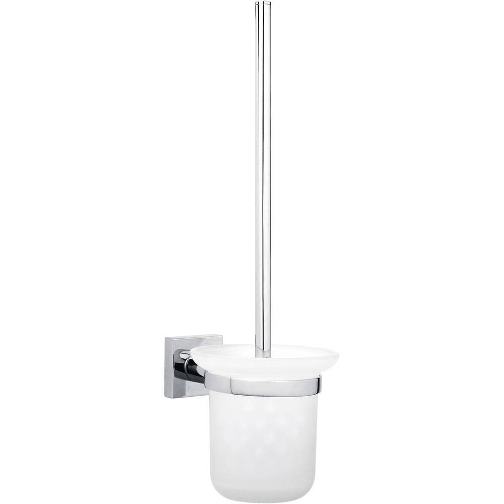 Tesa Hukk Toiletborstel 12x30x12cm zonder boren Zelfklevend Verchroomd Metaal chroom wit