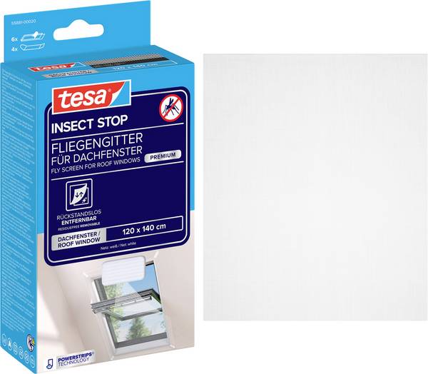 tesa COMFORT 55881-00020-00 Vliegenhor voor dakraam UV-lamp  (b x h) 1200 mm x 1400 mm Wit 1 stuk(s)