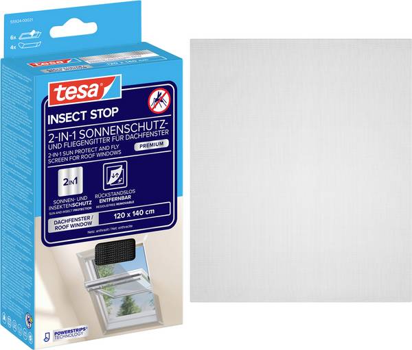 tesa COMFORT 55924-00021-00 Vliegenhor voor dakraam   (b x h) 1200 mm x 1400 mm Antraciet 1 stuk(s)