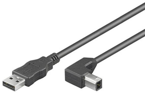 TECHly ICOC-U-AB-005-ANG USB-kabel USB 2.0 USB-A stekker, USB-B stekker 0.50 m Zwart Afgeschermd-0