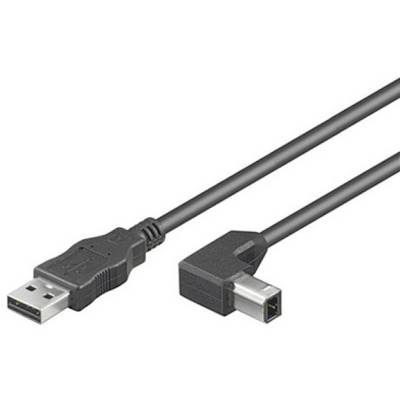 TECHly ICOC-U-AB-005-ANG USB-kabel USB 2.0 USB-A stekker, USB-B stekker 0.50 m Zwart Afgeschermd-0