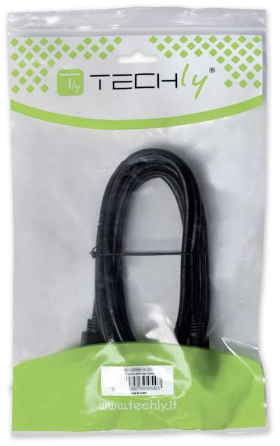 TECHly ICOC-U-AB-10-ANG USB-kabel USB 2.0 USB-A stekker, USB-B stekker 1.00 m Zwart Afgeschermd, Haakse kabeluitgang-1