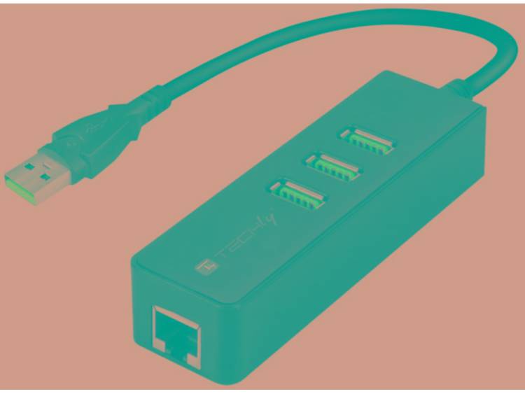 Techly IDATA USB-ETGIGA-3U2 hub & concentrator USB 3.0 (3.1 Gen 1) Type-A 5000 Mbit-s Zwart