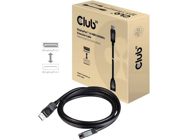 CLUB3D CAC-1022 kabeladapter-verloopstukje Displayport 1.4 Zwart