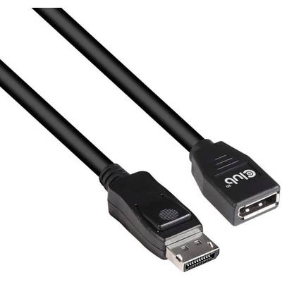 'Een zwart DisplayPort-naar-USB-aansluitkabel. Links bevindt zich de DisplayPort-stekker, rechts de USB-aansluiting.'