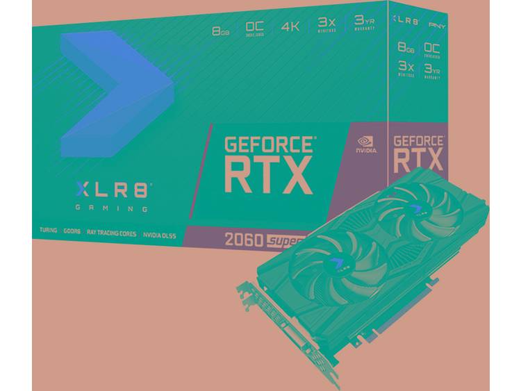 Videokaart PNY Nvidia GeForce RTX2060S SUPER XLR Overclocked 8 GB GDDR6-RAM PCIe x16 HDMI, DisplayPo