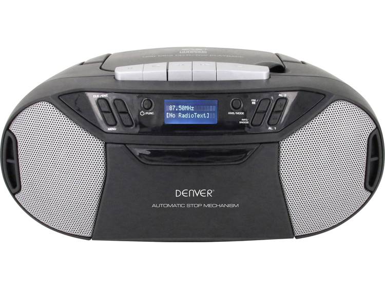 Denver TDC-250 DAB+ CD-radio AUX, CD, Cassette, FM, USB Zwart