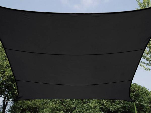 Perel Schaduwdoek, waterdoorlatend, luchtdoorlatend, 5 x 5 m, 180 g/m², HDPE, vierkant, donkergrijs