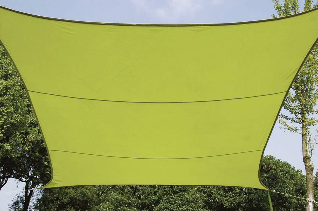 Perel Schaduwdoek, waterafstotend, 3.6 x 3.6 m, 160 g/m², polyester, vierkant, limoengroen
