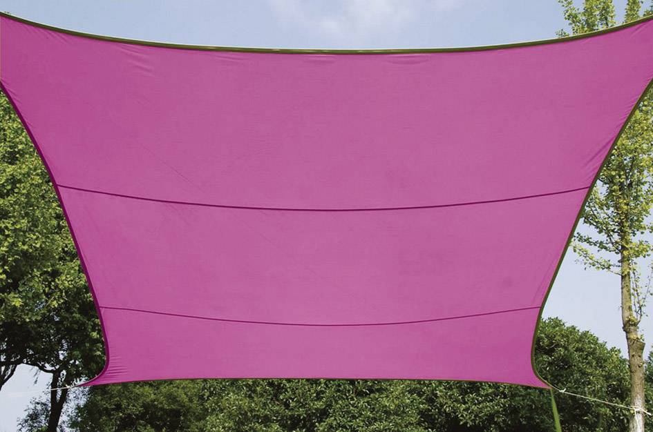 Perel Schaduwdoek, waterafstotend, 3.6 x 3.6 m, 160 g/m², polyester, vierkant, fuchsia