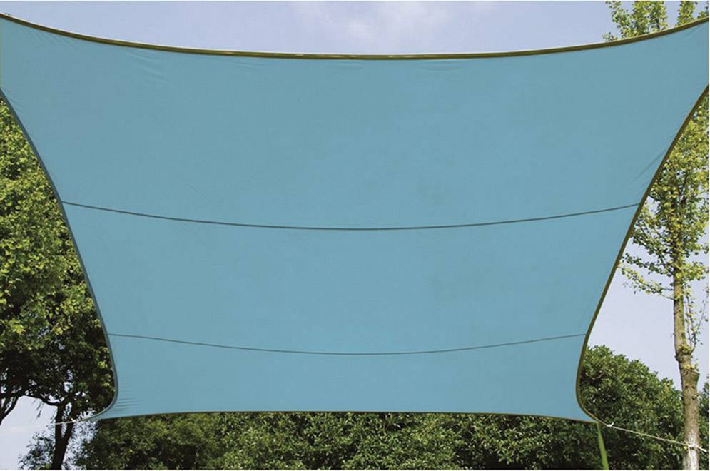 Perel Schaduwdoek, waterafstotend, 3.6 x 3.6 m, 160 g/m², polyester, vierkant, hemelsblauw-0
