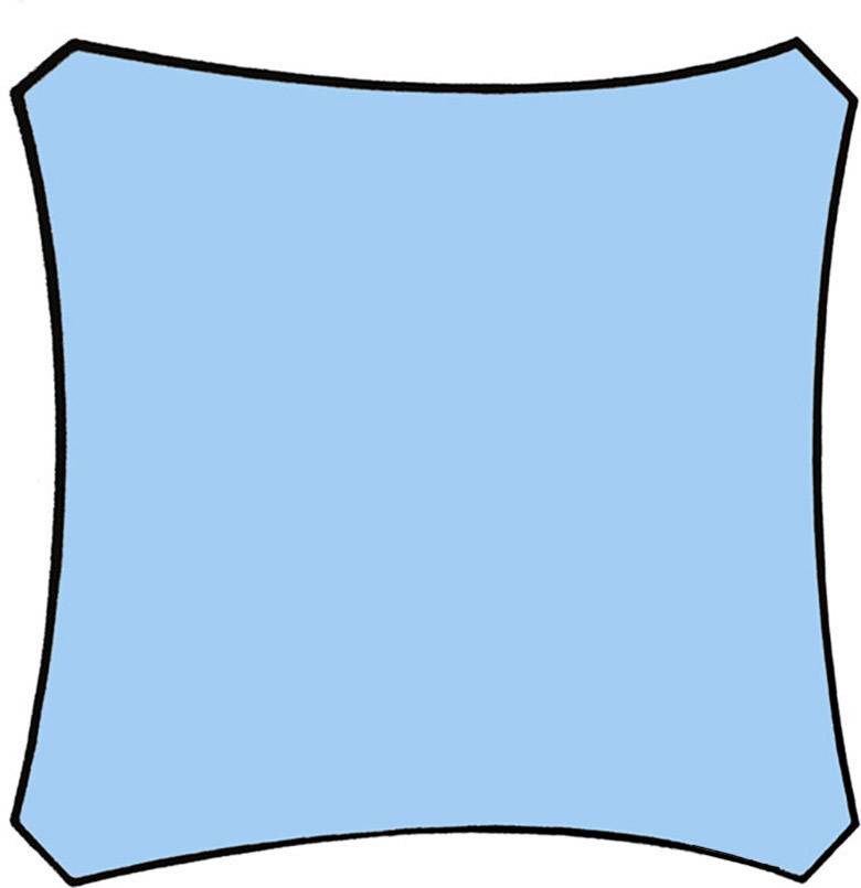 Perel Schaduwdoek, waterafstotend, 3.6 x 3.6 m, 160 g/m², polyester, vierkant, hemelsblauw-4