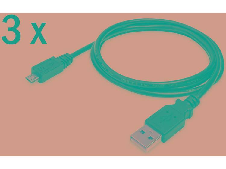 Digitus AK-870900-010-S USB-kabel 1 m USB A Micro-USB B Zwart