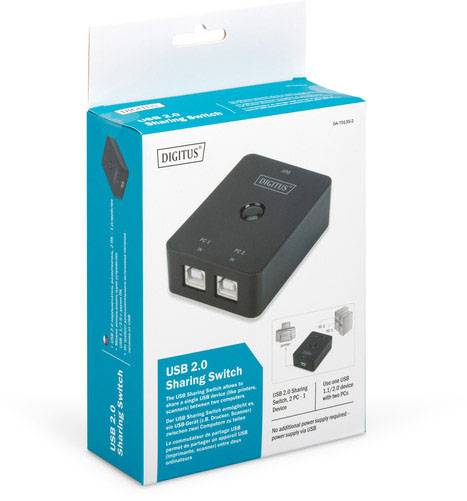 Digitus DA-70135-2 1 + 2 poorten USB 2.0-schakelaar Zwart-4