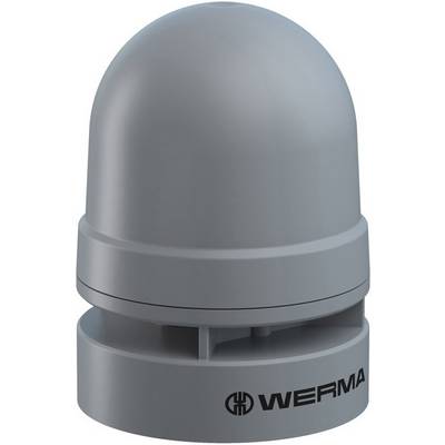 'Grijze ronde elektronische component; onderzijde voorzien van WERMA-logo.'