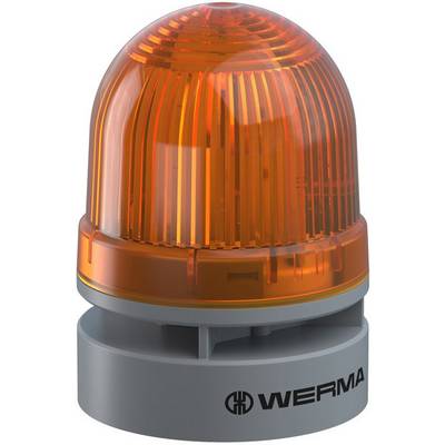 Een oranje, ronde waarschuwingslichtmast met een grijze voet en het opschrift 'WERMA', vermoedelijk bedoeld voor signalering of waarschuwing.