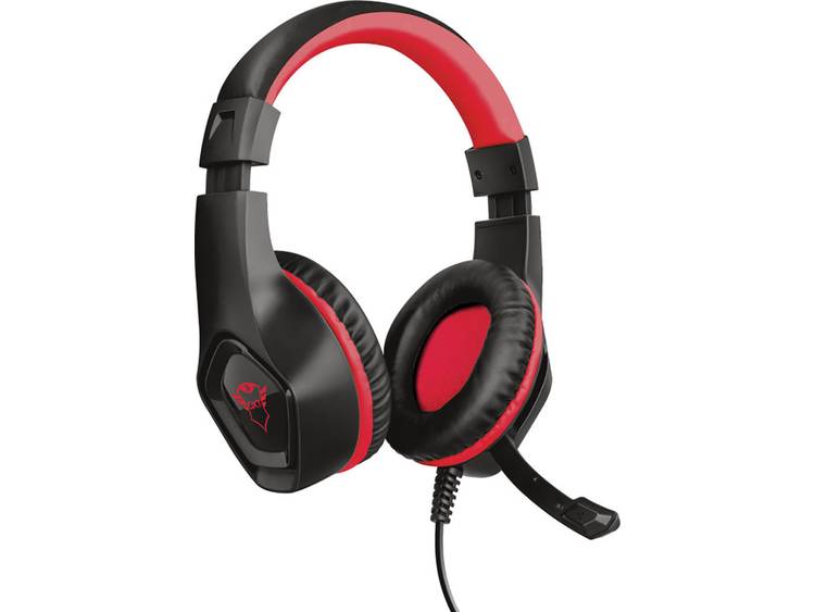 Trust GXT404B Rana Gaming headset 3.5 mm jackplug Kabelgebonden Over Ear Zwart, Rood