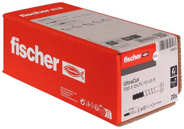 Fischer 543575 ULTRACUT FBS II 12x70 10/-/US A4 Betonschroef         20 stuk(s)